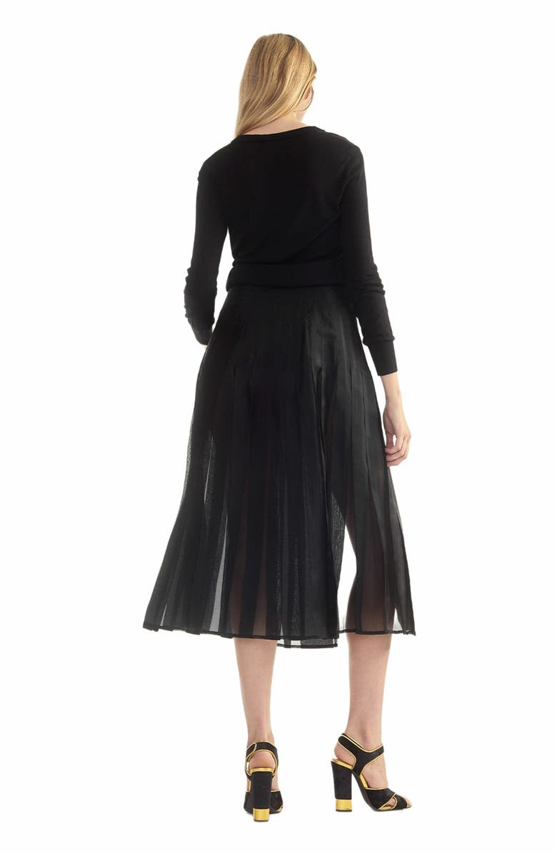 Cynthia Rowley Pleated Kilk Silk Organza Skirt, Alternate, color, 