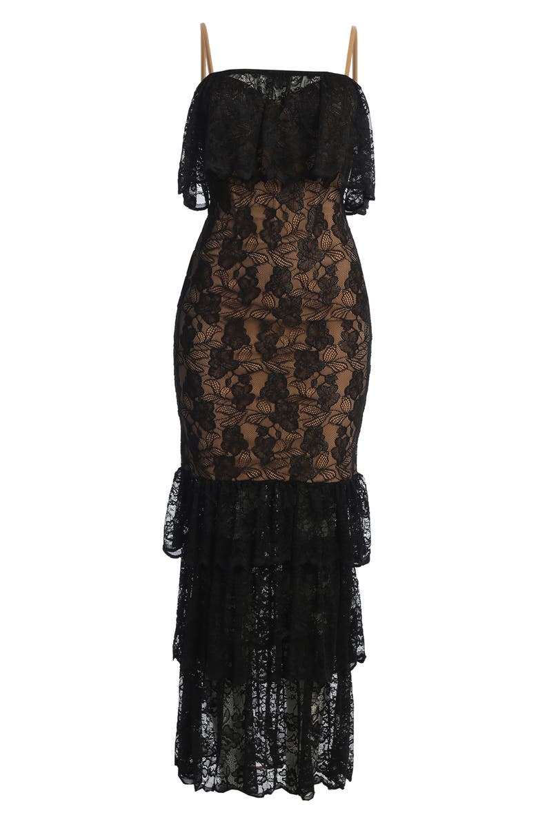 JLUXLABEL Fairytale Ending Ruffle Lace Gown, Alternate, color, 