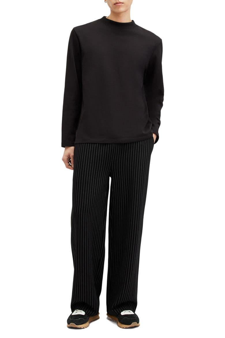 Long Sleeve Cotton T-Shirt, Alternate, color, JET BLACK