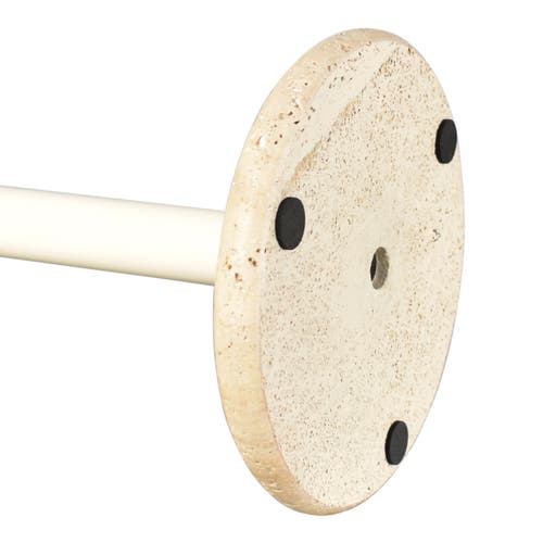 Happimess Avery Modern Classic Metal With Non Slip Weighted Marble Base Paper Towel Holder In White