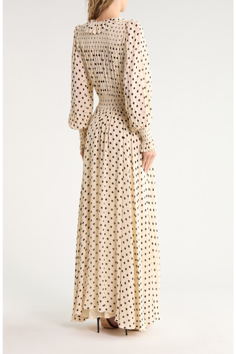 Brown Sugar Ruffle Maxi Dress, Alternate, color, SUGAR DOT