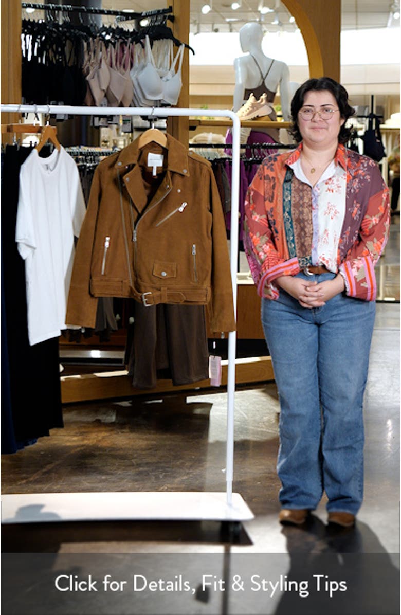 Belted Suede Moto Jacket, sales video thumbnail