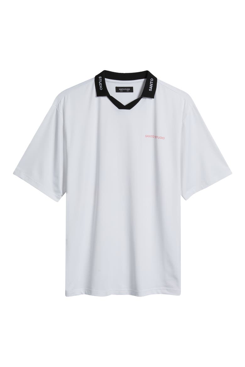 Thugs Need Hugs Oversize Polo, Alternate, color, WHITE/ PINK