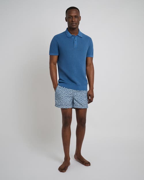 Onia Men's Charles Micro-floral Swim Trunks, 4" Inseam In Blue Multi