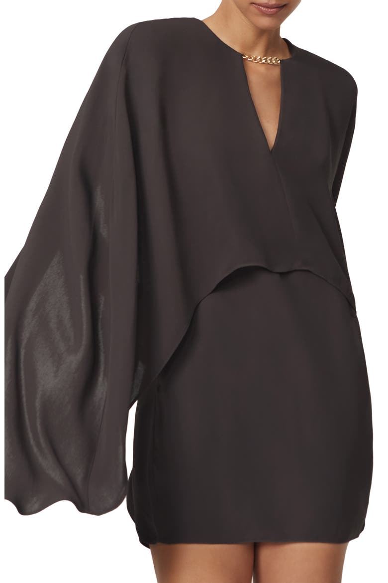 Cassidy Long Sleeve Cape Minidress, Main, color, GRAPE