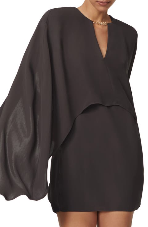 Cassidy Long Sleeve Cape Minidress