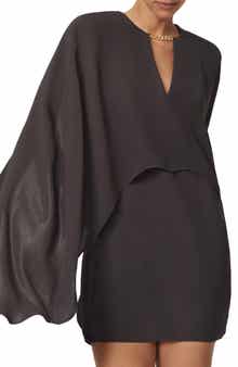 Cassidy Long Sleeve Cape Minidress