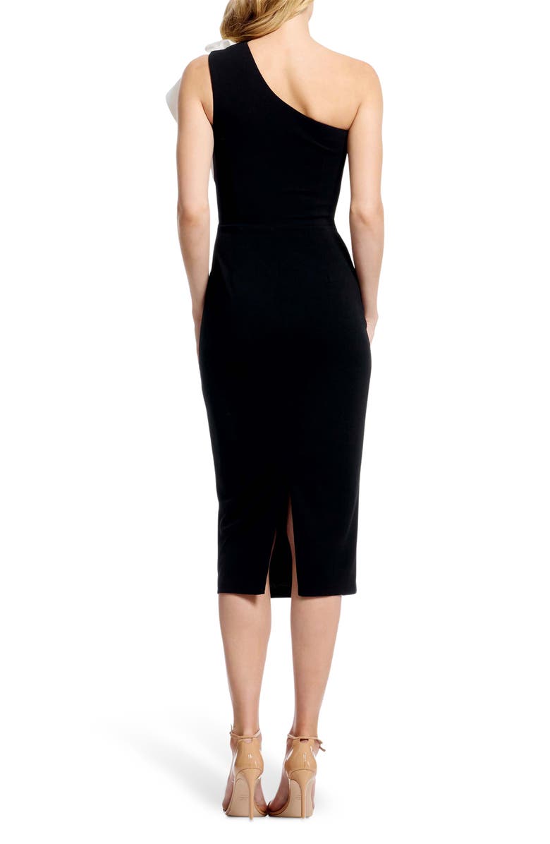 Dress the Population Lennon One-Shoulder Body-Con Cocktail Dress, Alternate, color, Black-White