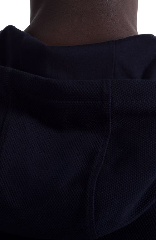 Bugatchi Textured Piqué Hoodie In Black