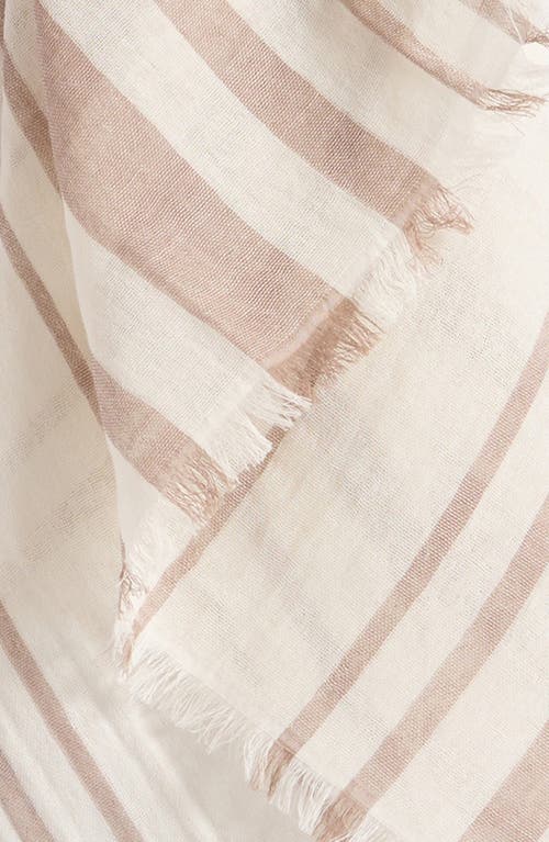 Vince Variegated Stripe Cotton Fringe Scarf