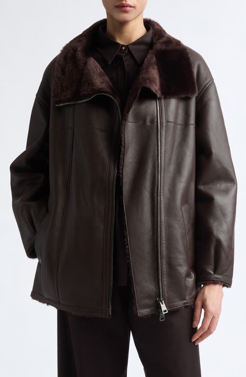Classic Zip Genuine Shearling Jacket