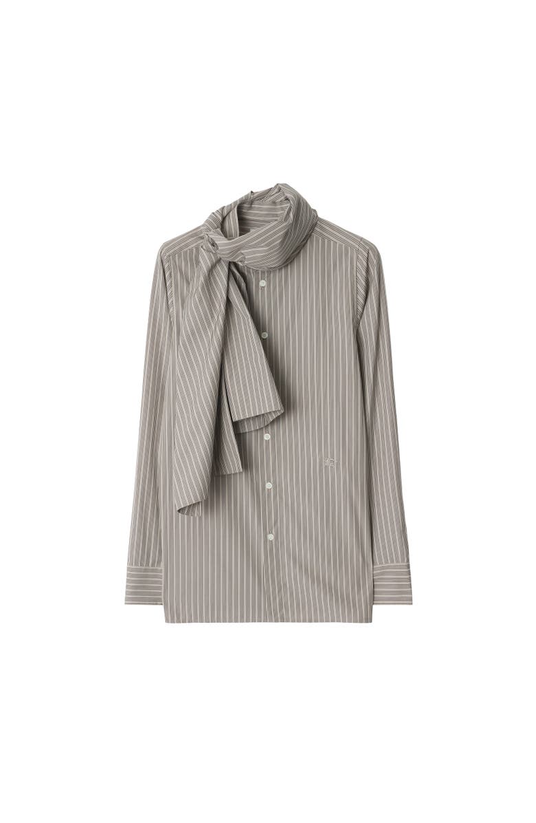 Burberry Striped Cotton Scarf Shirt, Alternate, color, Palma
