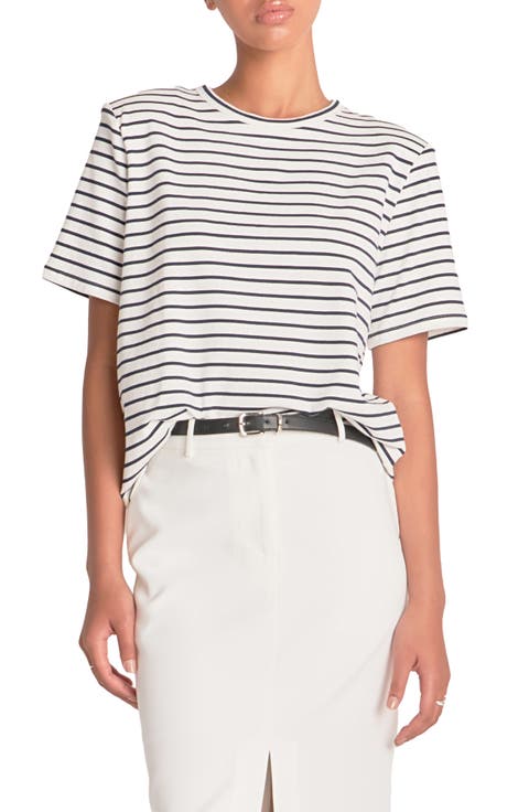 Power Shoulder Cotton T-Shirt