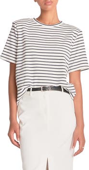 Grey Lab Power Shoulder Cotton T-Shirt