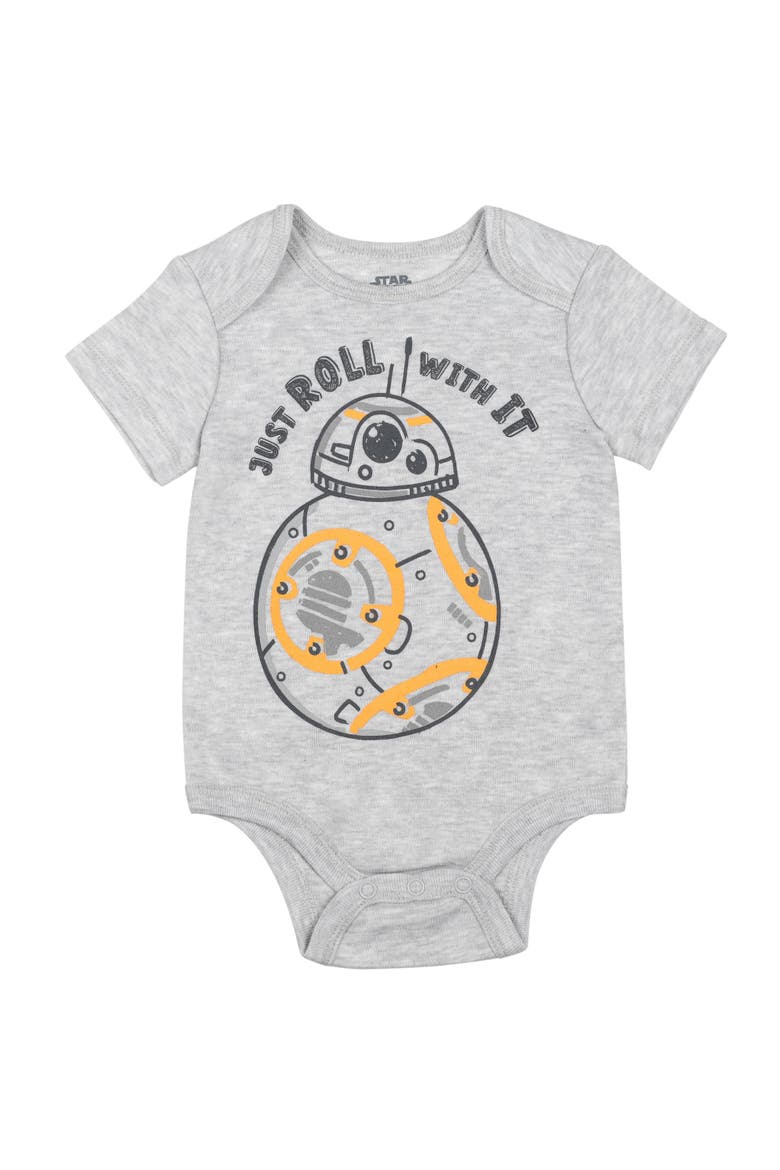 The Mandalorian Grogu 5-Pack Short Sleeve Bodysuits, Alternate, color, Grogu Blue Green