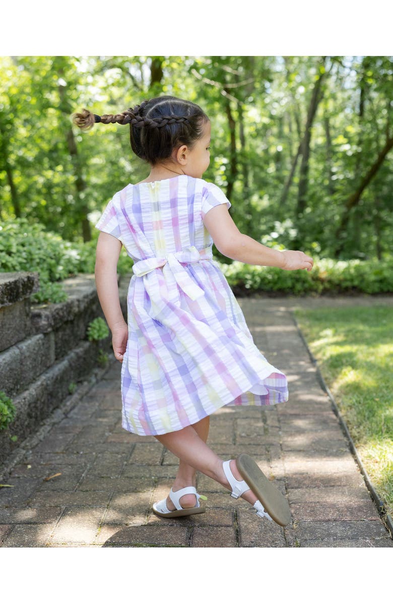 Florence Eiseman Pastel Plaid Dress With Flowers, Alternate, color, Multicolor