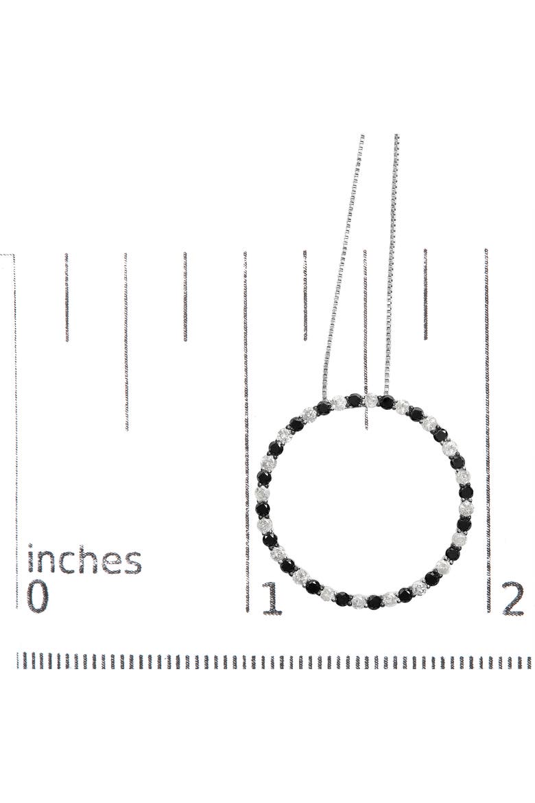 Silver 2.0 Cttw Diamond Open Hoop Circle Pendant Necklace, Alternate, color, White