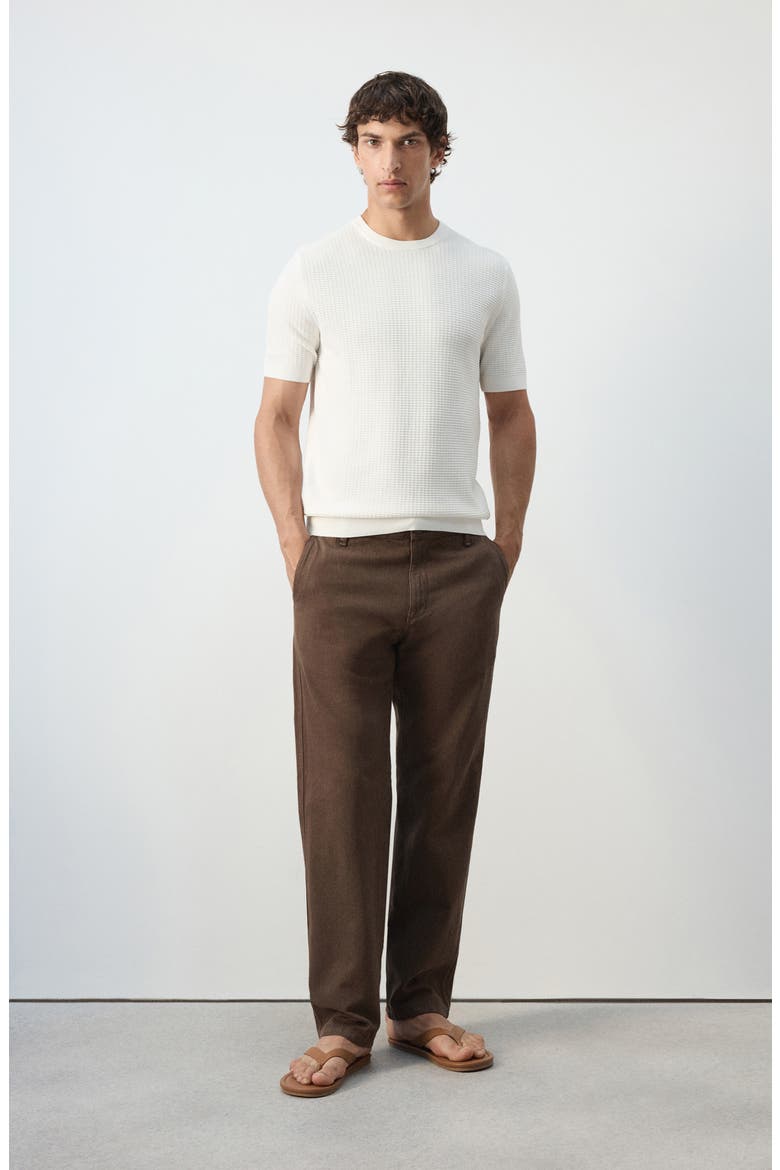 Waffle Knit T-Shirt, Alternate, color, OFF WHITE