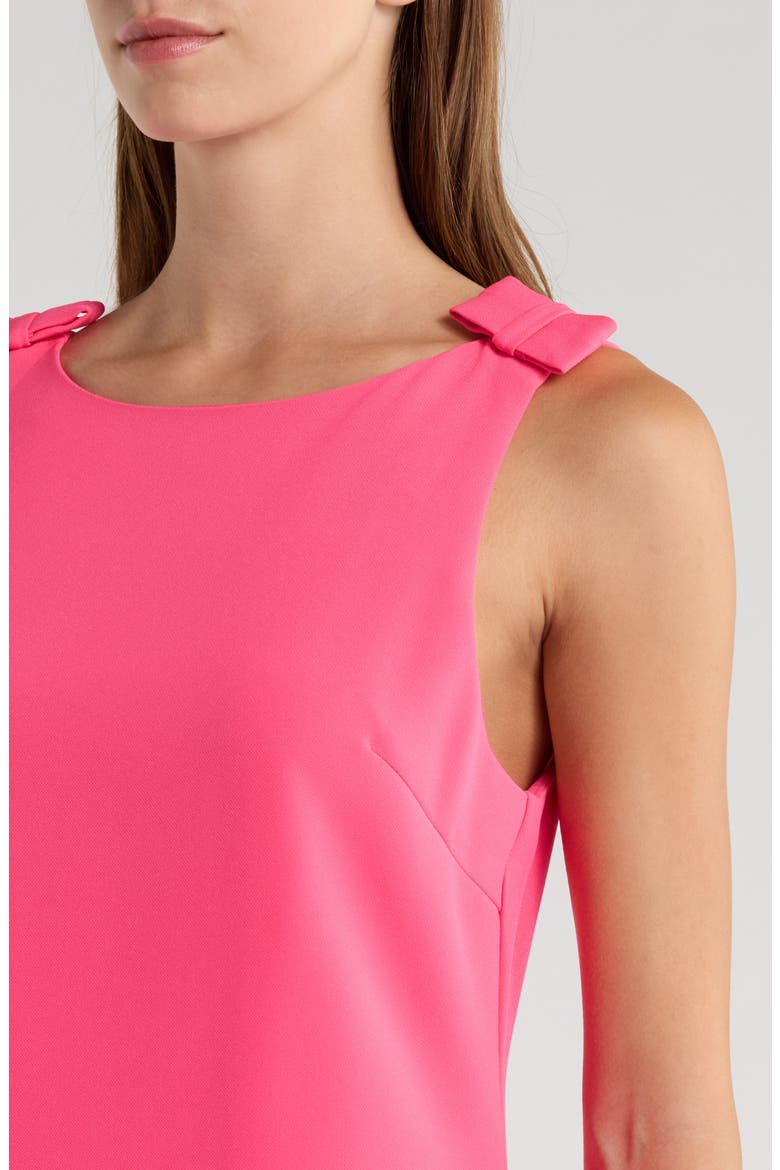 Chelsea Bow Shoulder Sleeveless Sheath Dress, Alternate, color, NEON PINK