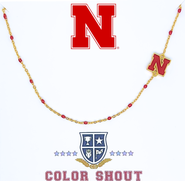 Color Shout University of Nebraska Gold Heart Necklace