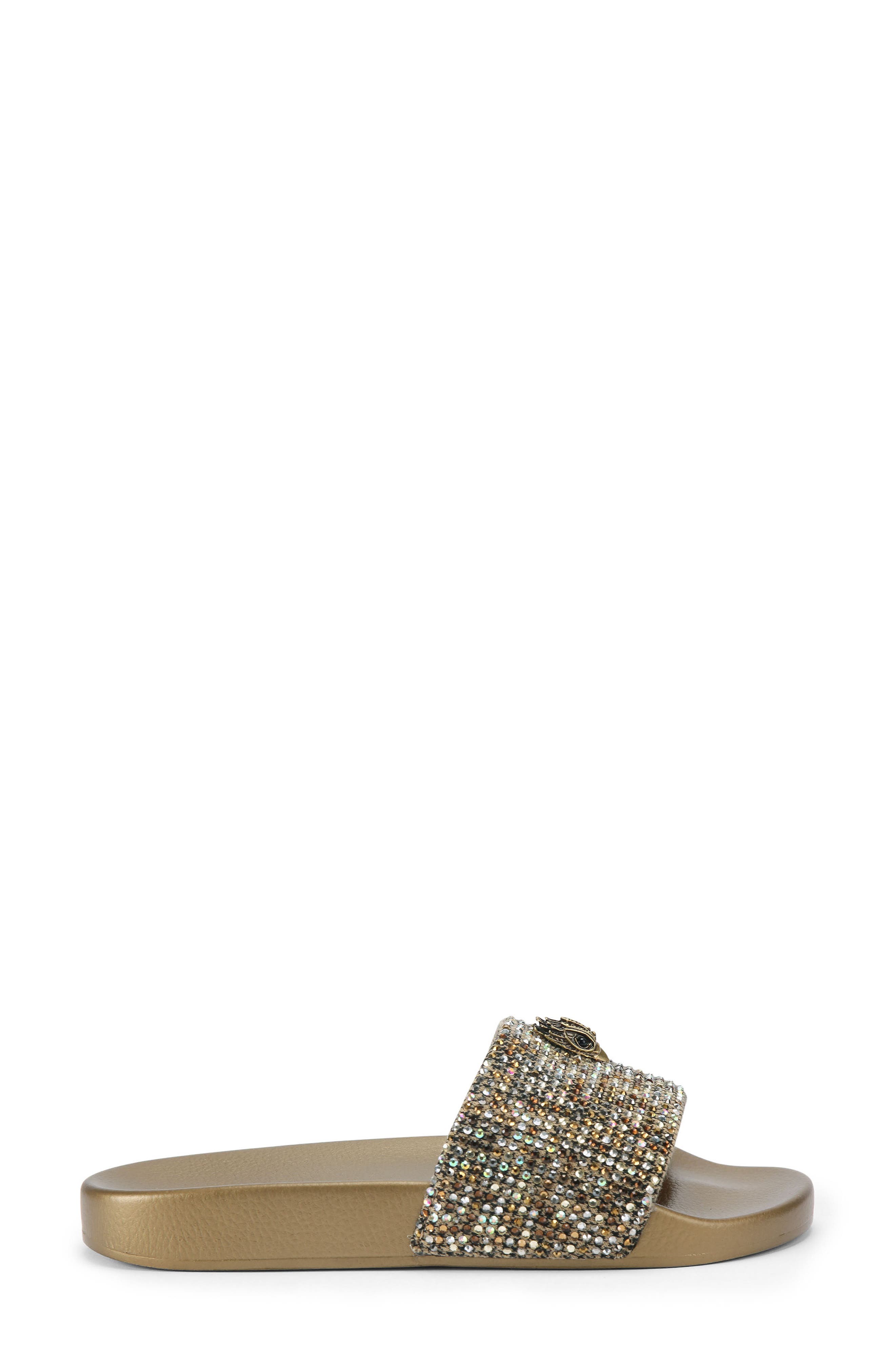 Kurt Geiger London Meena Eagle Glitter Slide Sandal, Main, color, Rust/ Copper