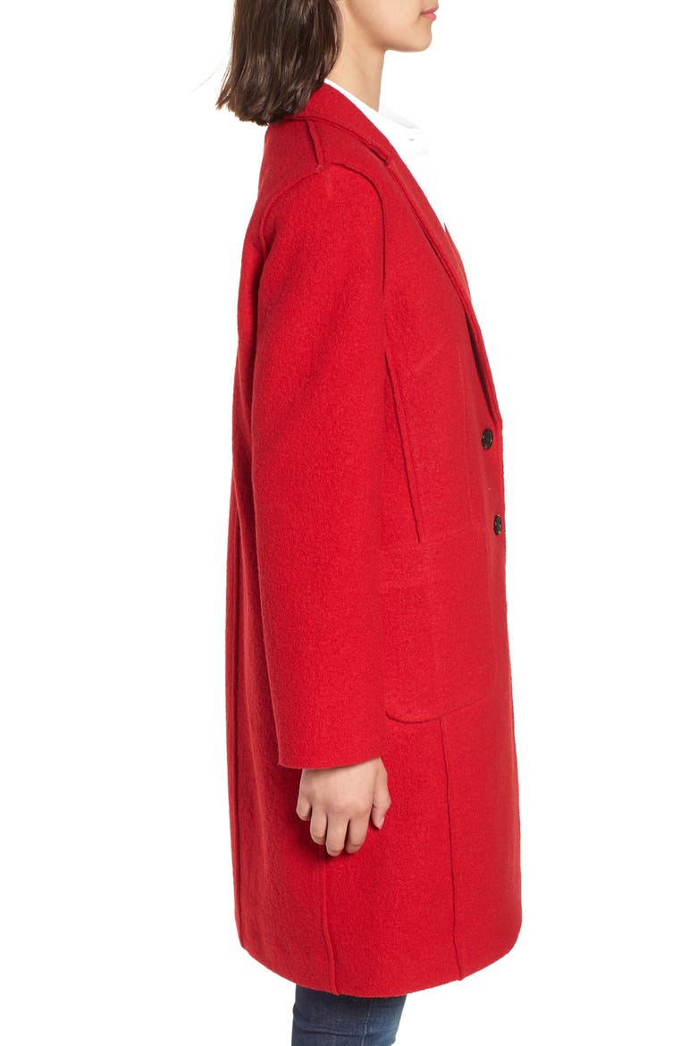 Olga Boiled Wool Topcoat, Alternate, color, BRIGHT RED