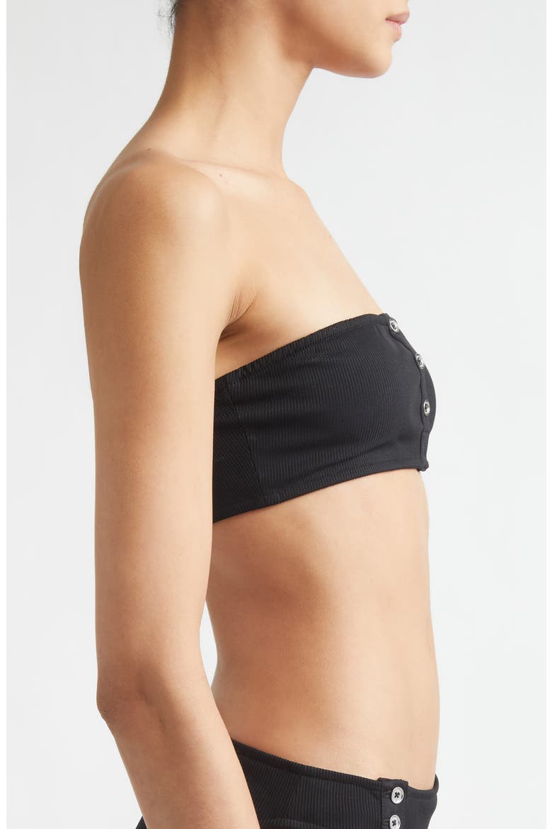 Strapless Rib Bikini Top, Alternate, color, BLACK