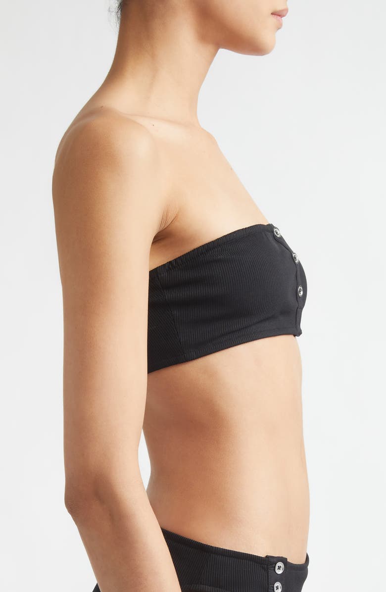 TOTEME Strapless Rib Bikini Top, Alternate, color, Black