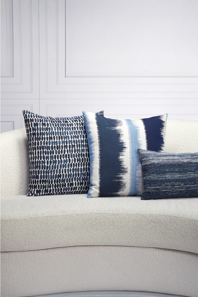 Textured Indoor & Outdoor Woven Accent Pillow, Alternate, color, Indigo