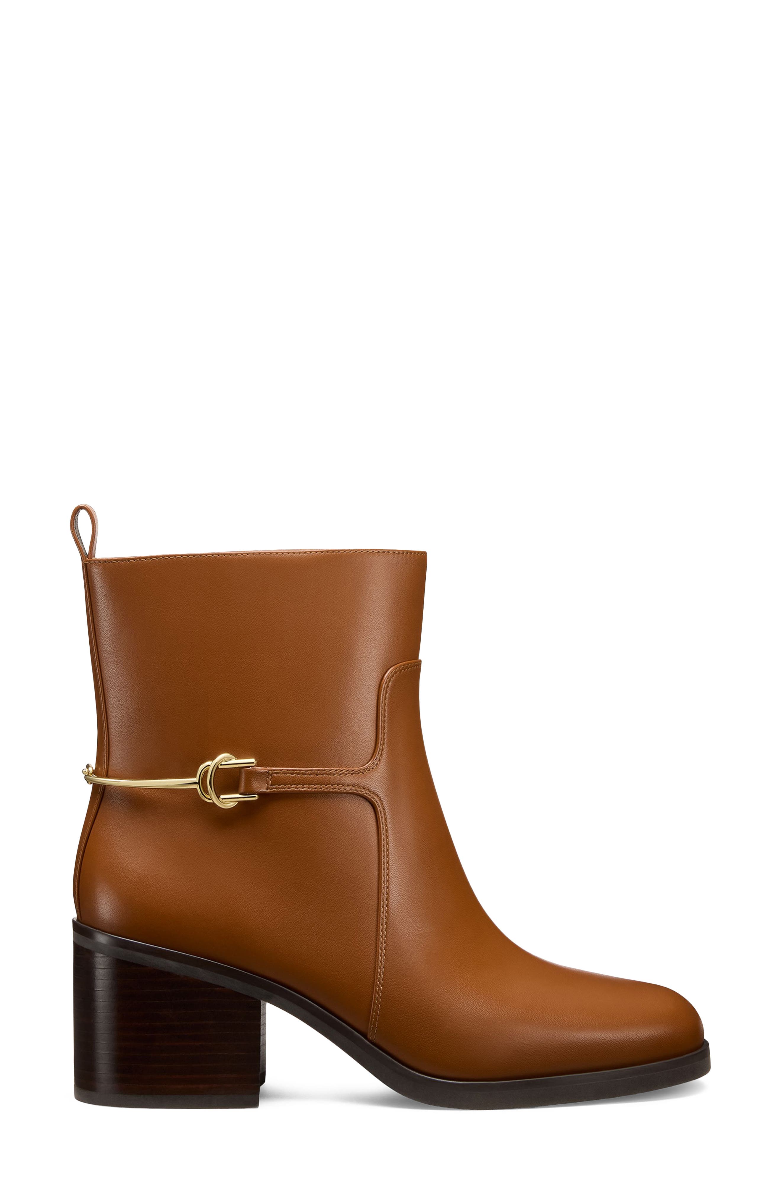 Cecily Leather Bootie, Alternate, color, COGNAC
