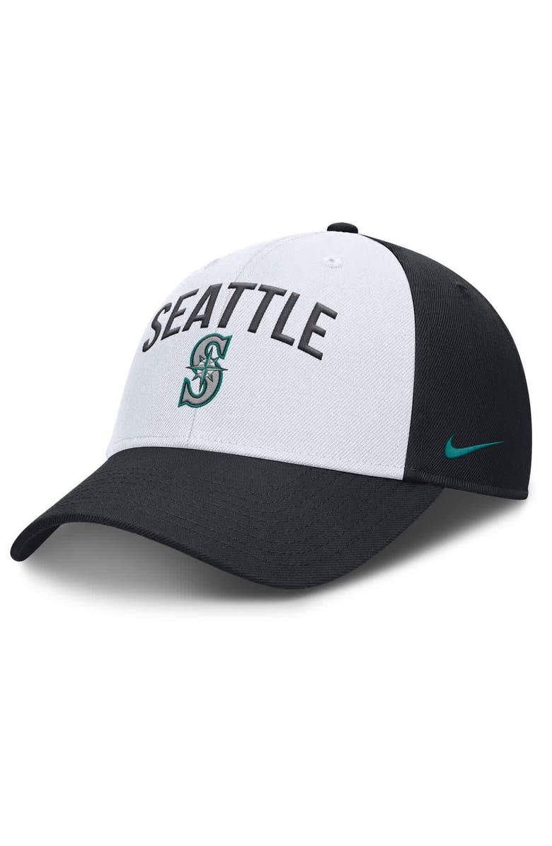 Nike Men's Nike White/Navy Seattle Mariners Club Performance Adjustable Hat, Main, color, White