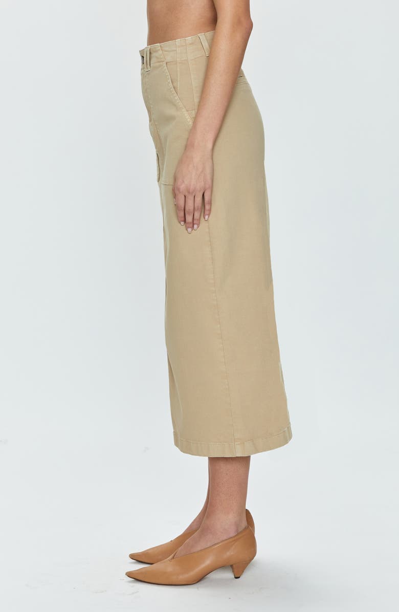 Pistola Pamela Stretch Cotton Midi Skirt, Alternate, color, Latte