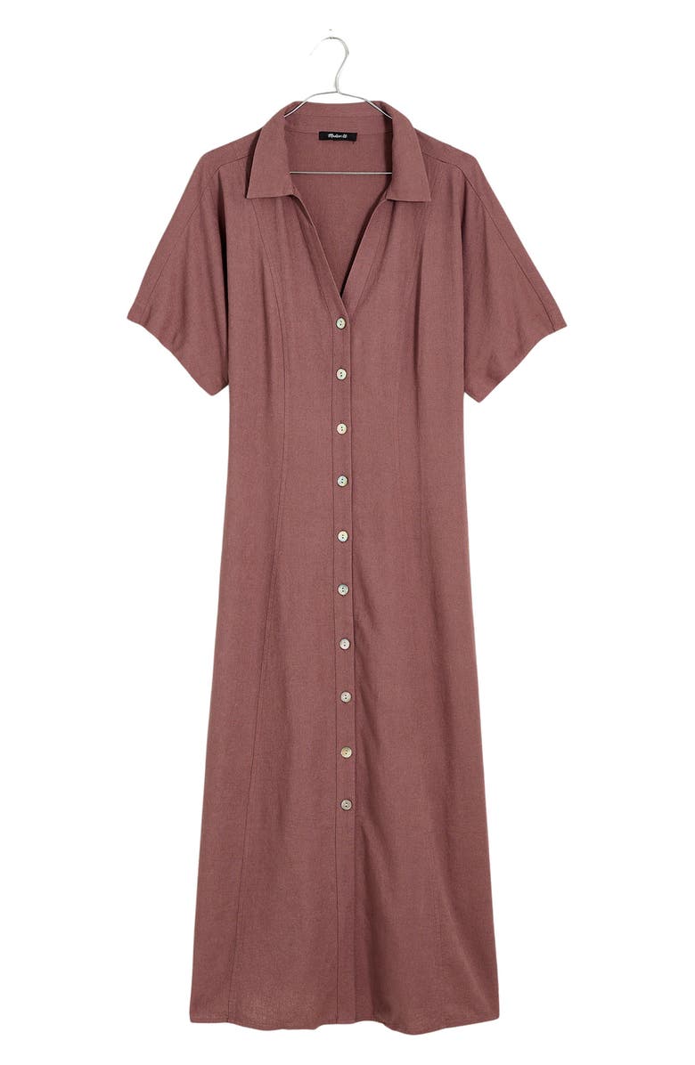Madewell Short Sleeve Button-Up Midi Shirtdress, Main, color, 