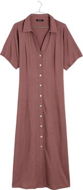 Madewell Short Sleeve Button-Up Midi Shirtdress