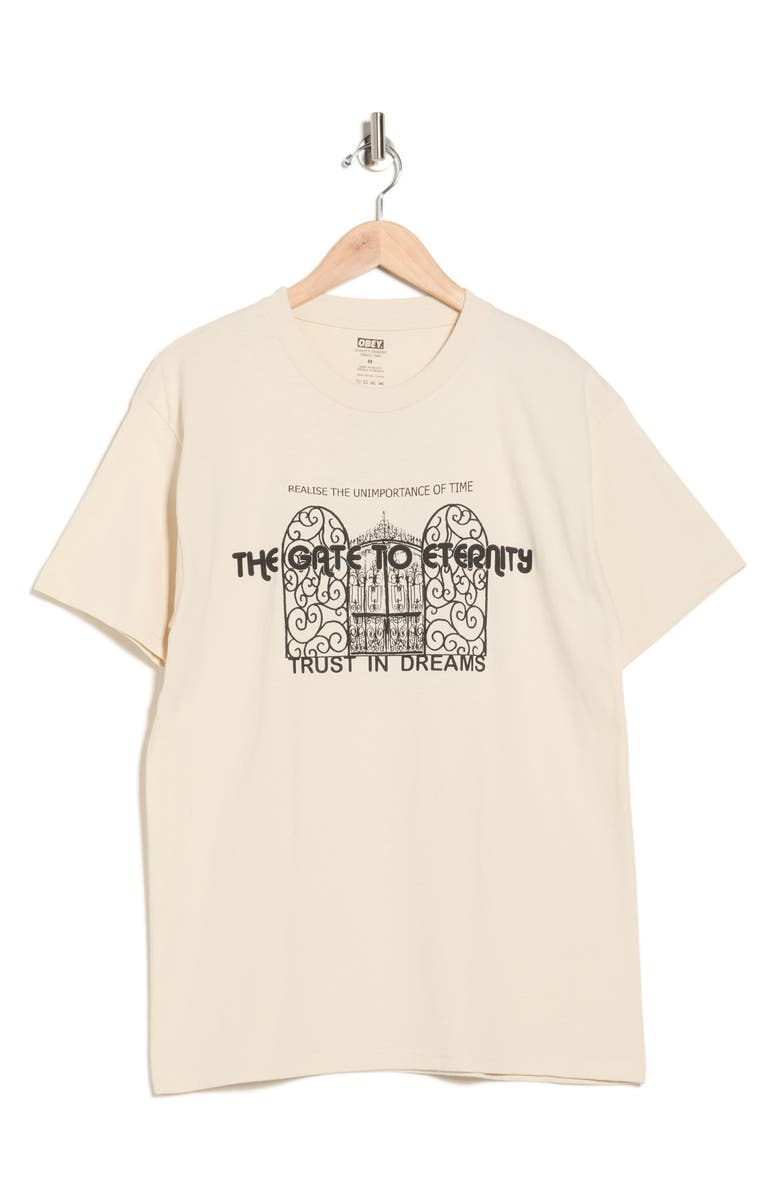 Obey We Are Not Alone Cotton Graphic T-Shirt, Alternate, color, Cream