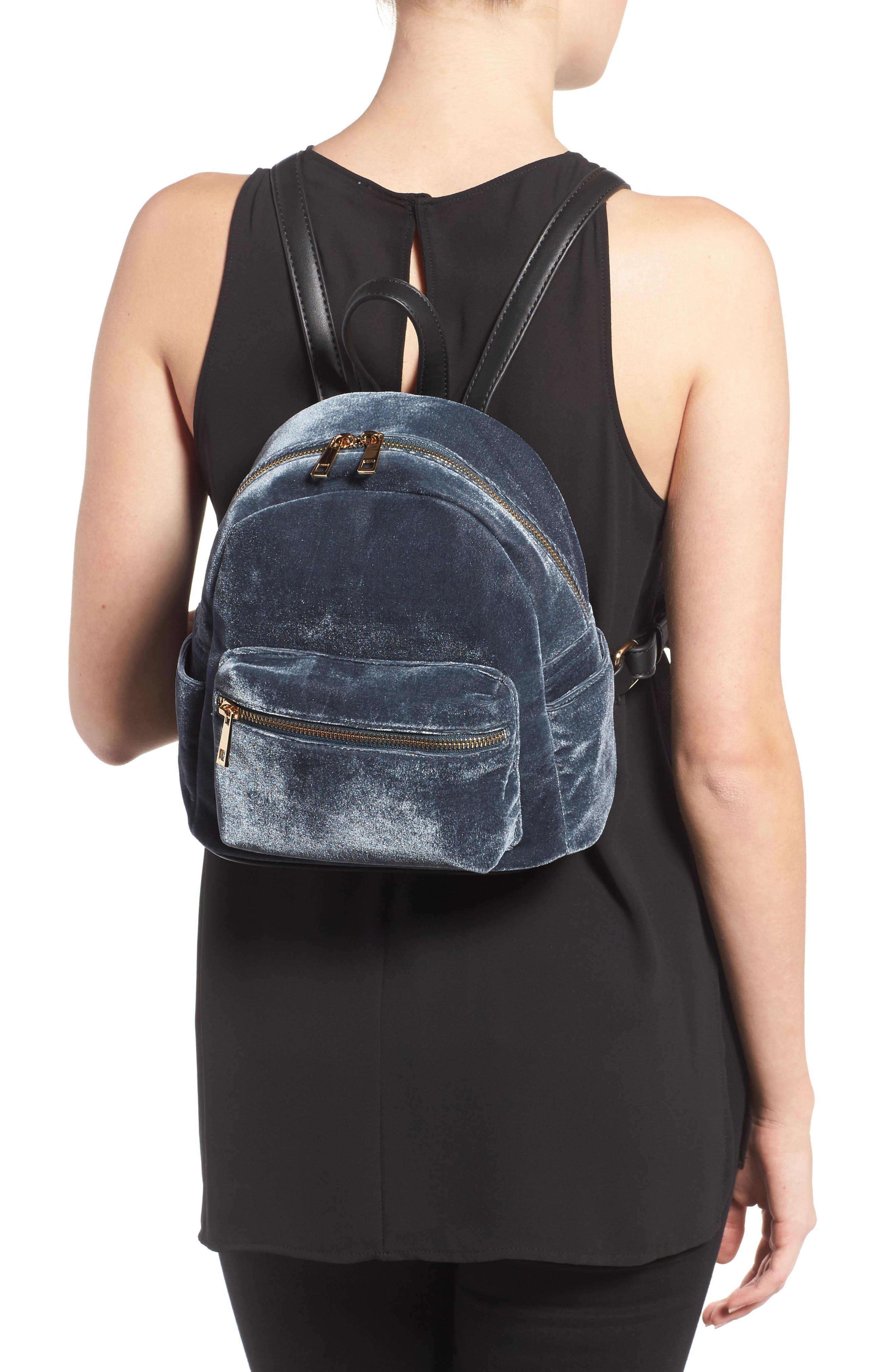 BP. Mini Velvet Backpack, Alternate, color, 