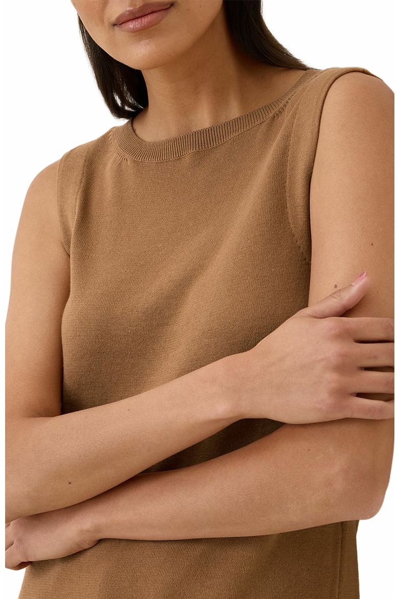 Organic Cotton Classic Fine Knit Shell, Alternate, color, Brown Sugar