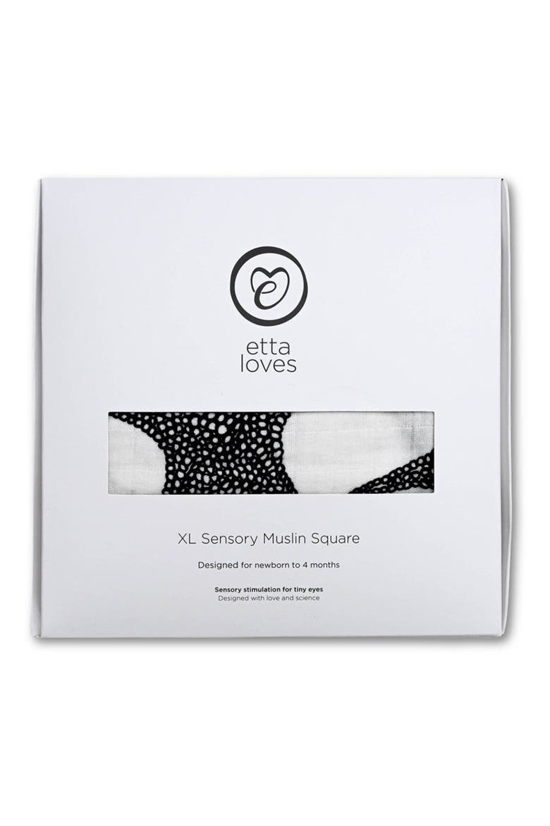 XL Starfish Sensory Organic Cotton Muslin Blanket, Alternate, color, BLACK AND WHITE