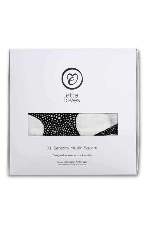 Etta Loves Xl Starfish Sensory Organic Cotton Muslin Blanket In Black And White
