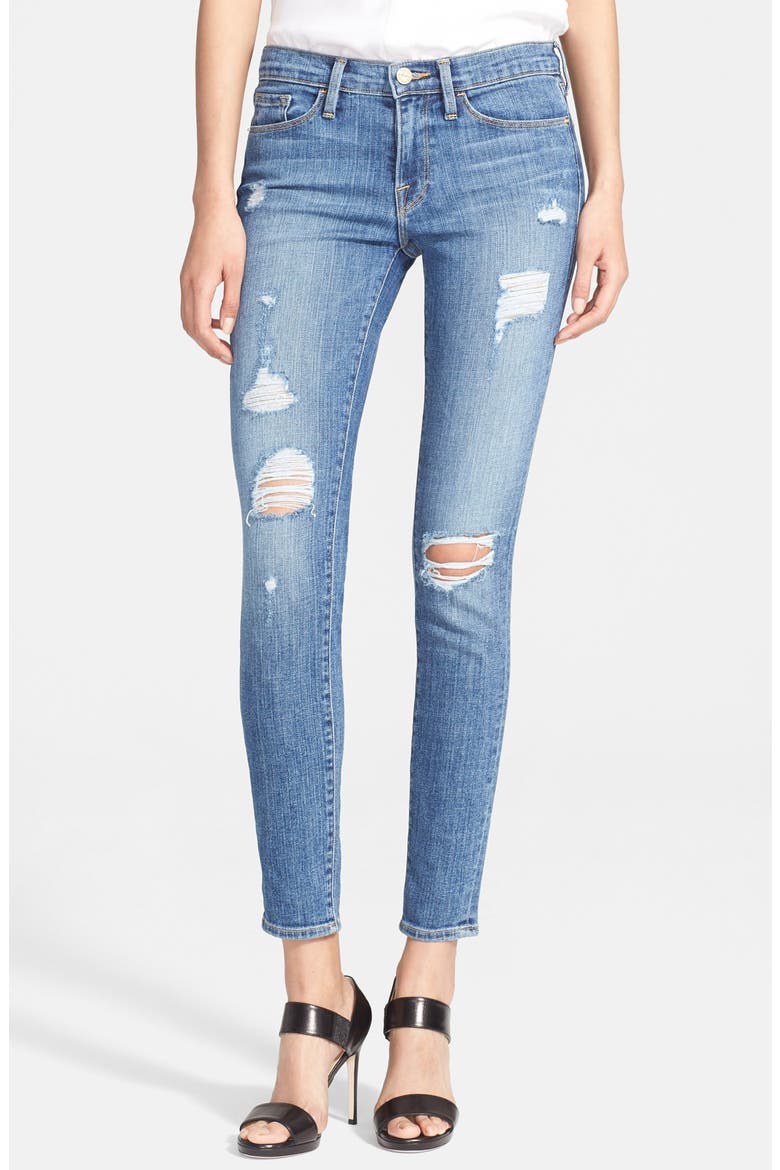 Denim 'Le Skinny de Jeanne' Destroyed Jeans, Main, color, KITTYHAWK