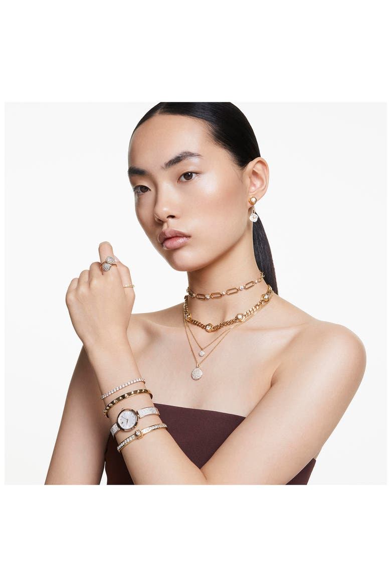 Sublima Crystal Pendant Layered Necklace, Alternate, color, WHITE/ GOLD