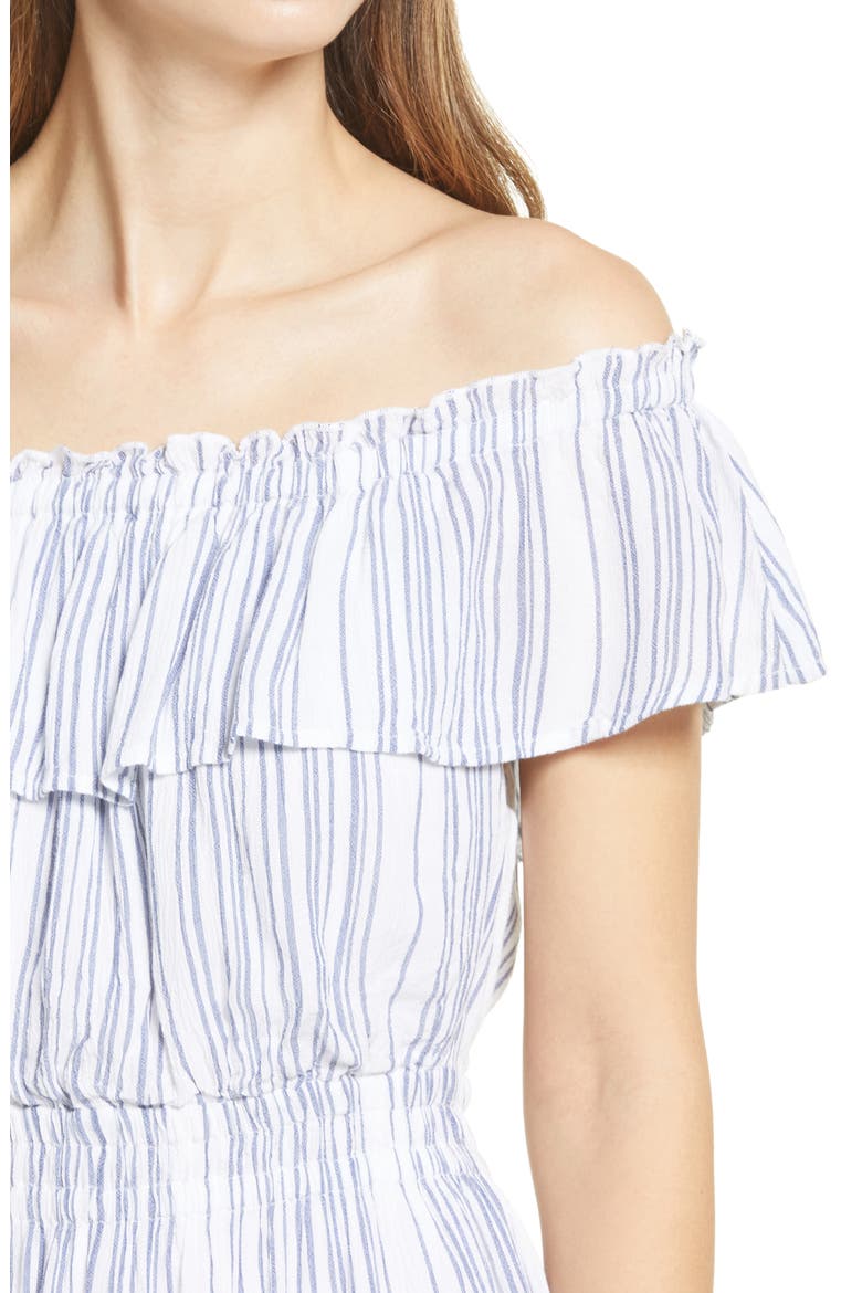 Aloha Avenue Off the Shoulder Dress, Alternate, color, MAZARINE BLUE