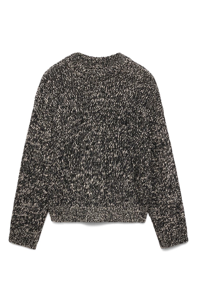 MANGO Marled Cotton Blend Crewneck Sweater, Main, color, 