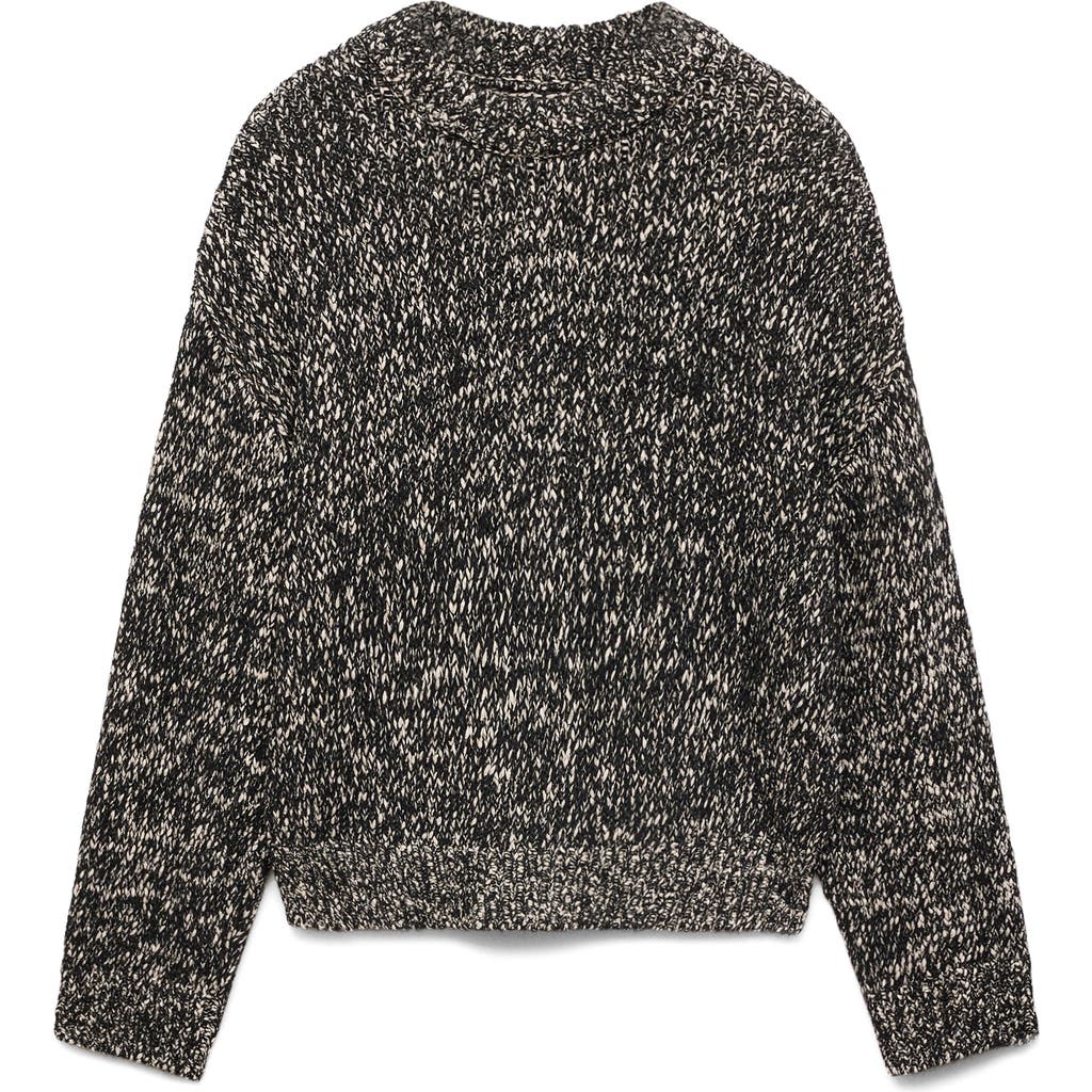Mango Women's Mottled Round-neck Sweater In Grey