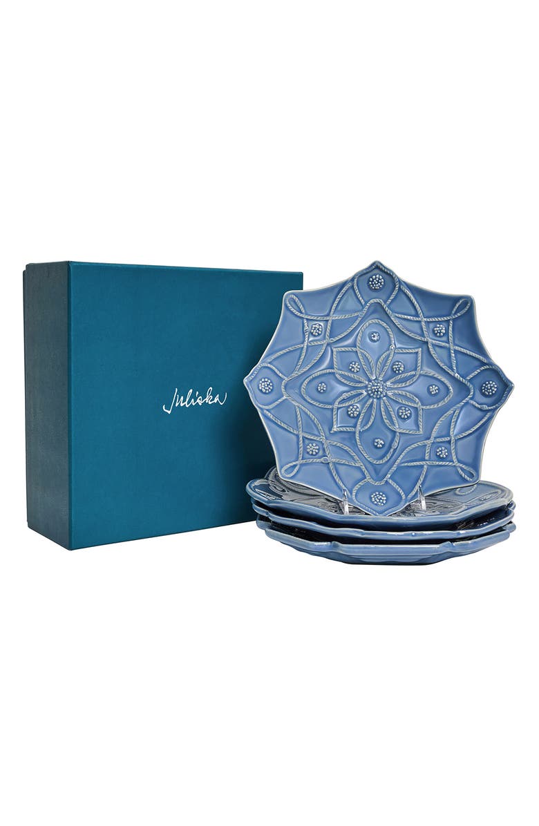 Juliska Jardin du Monde Set of 4 Salad Plates, Alternate, color, Chambray