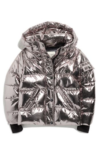 S13 Kids' Ella Metallic Quilted Jacket In Metallic