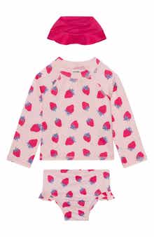 PL Baby by Petit Lem Strawberry Two-Piece Rashguard Swimsuit & Bucket Hat Set