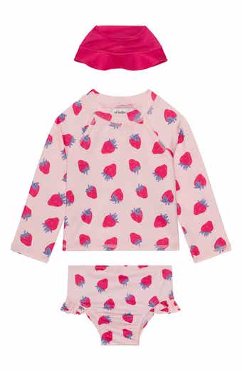 PL Baby by Petit Lem Strawberry Two-Piece Rashguard Swimsuit & Bucket Hat Set