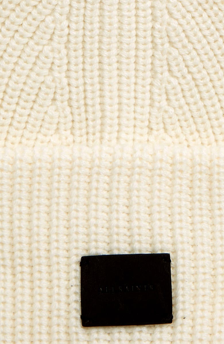 AllSaints Half Cardigan Stitch Beanie, Alternate, color, 