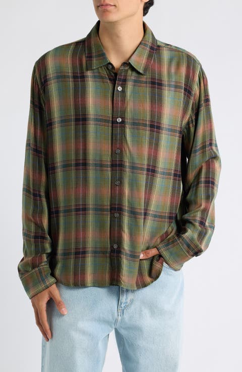 Homestead Long Sleeve Plaid Rayon Shirt
